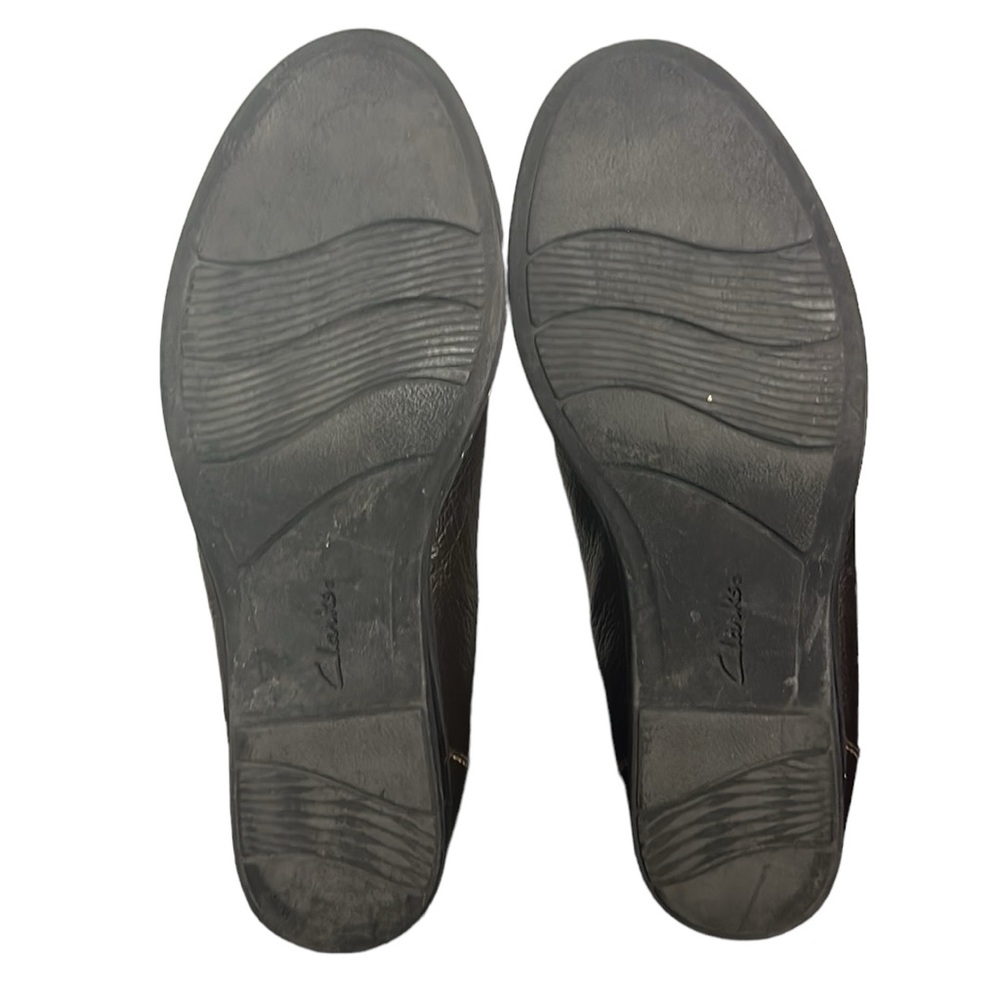 Clarks Collection Soft Cushion Brown Leather Slip-On Shows Size 9 - Picture 4 of 6